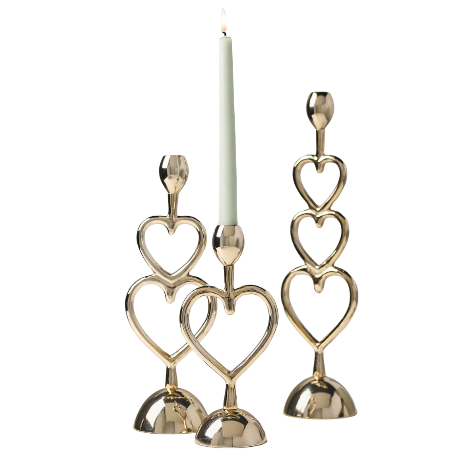 Handcrafted Gold Heart Candleholder