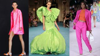 fashion trends bright color: Dior/Christian Siriano/Versace