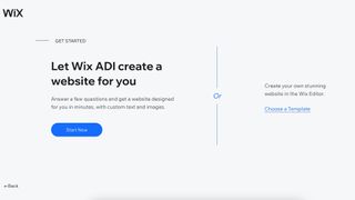 Wix's sign-up page