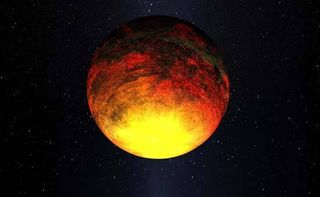 This artist's concept of Kepler-10b shows the smallest known exoplanet, announced in January 2011.