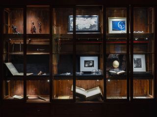 Mariano Fortuny’s cabinet with items from his personal collection.