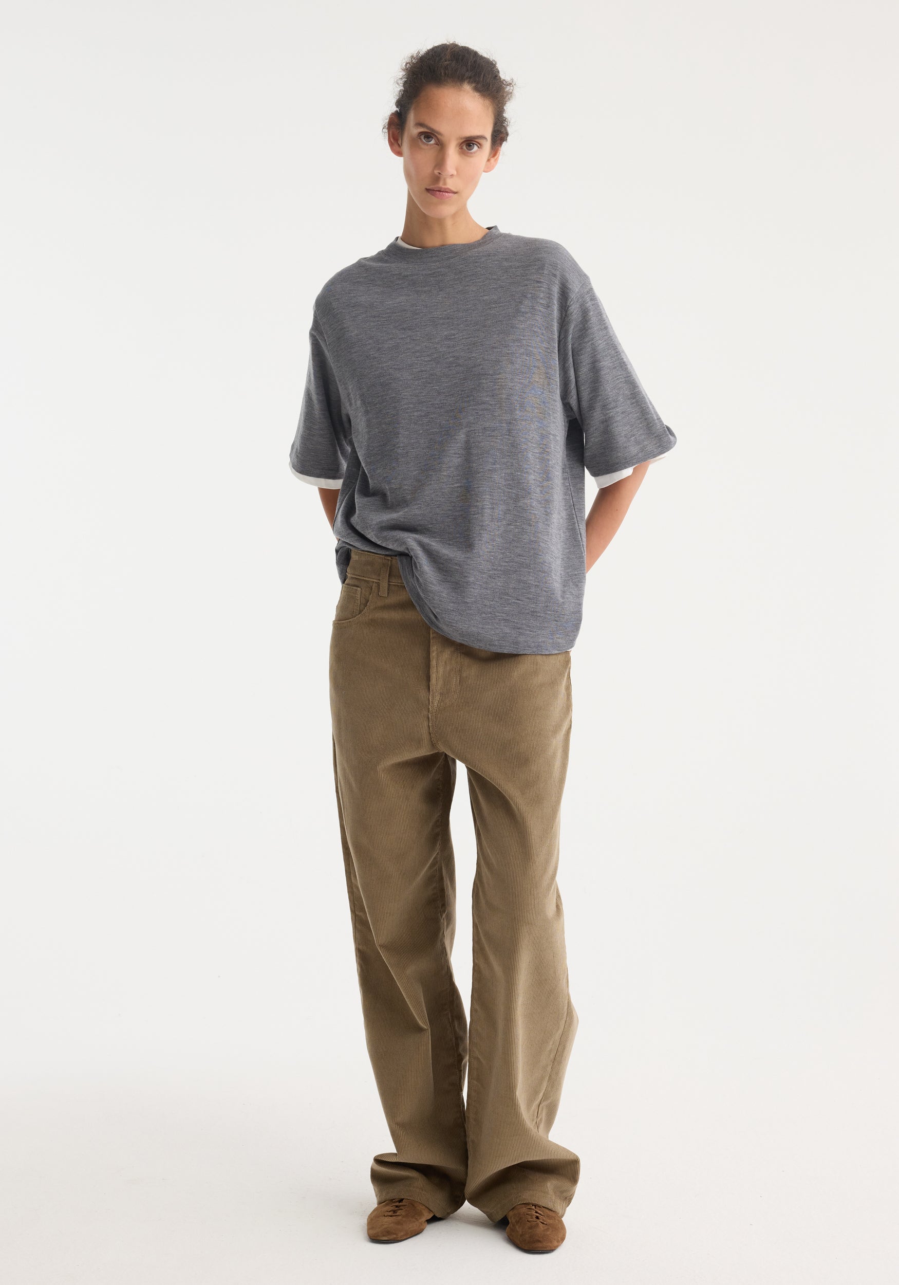Relaxed Corduroy Trousers | Dark Sage