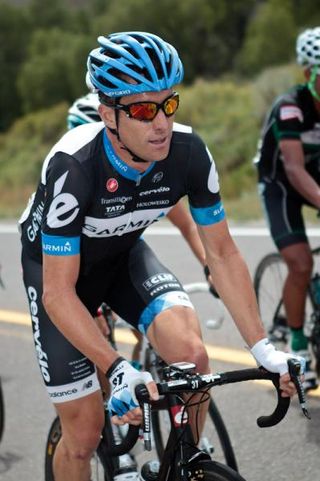 Christian Vande Velde (Garmin-Cervelo) having a good ride again today after his strong TT yesterday.