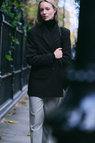 ZARA, Oversized Double-Breasted Blazer