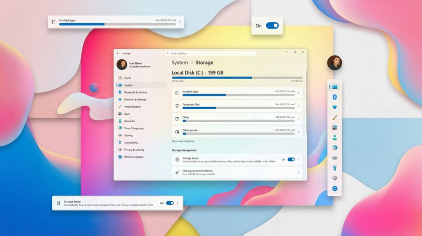 Screenshots of Windows 11 Storage settings post February 2026 update 