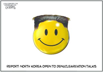 Political cartoon U.S. North Korea Kim Jong-Un nuclear weapons