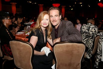 James Van Der Beek and wife Kimberly BEVERLY HILLS, CA - DECEMBER 02: Kimberly Brook (L) and James Van Der Beek attend the Trevor Project's TrevorLIVE LA 2018 at The Beverly Hilton Hotel on December 3, 2018 in Beverly Hills, California. (Photo by Tasia Wells/Getty Images for The Trevor Project)