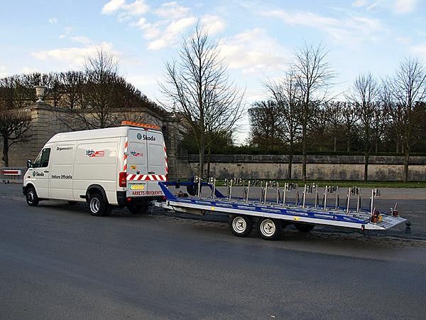 This Paris-Roubaix broom wagon (there were more than one) can carry quite a few bikes.