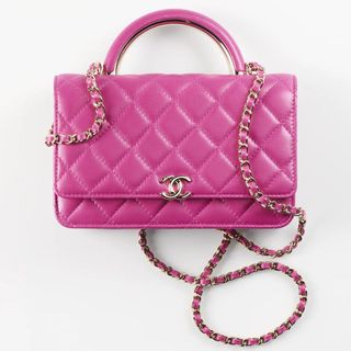 pink wallet on a chain