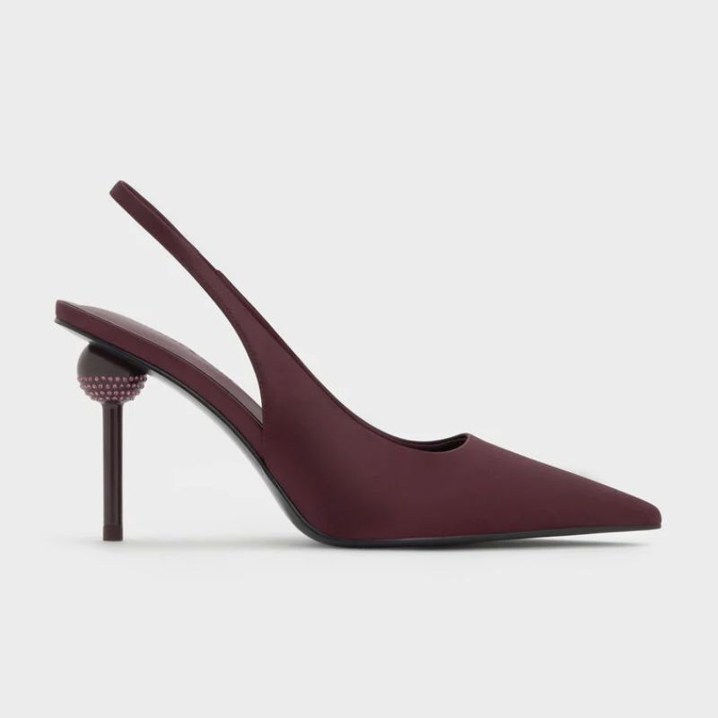 pointed-toe slingback with jewelled heel