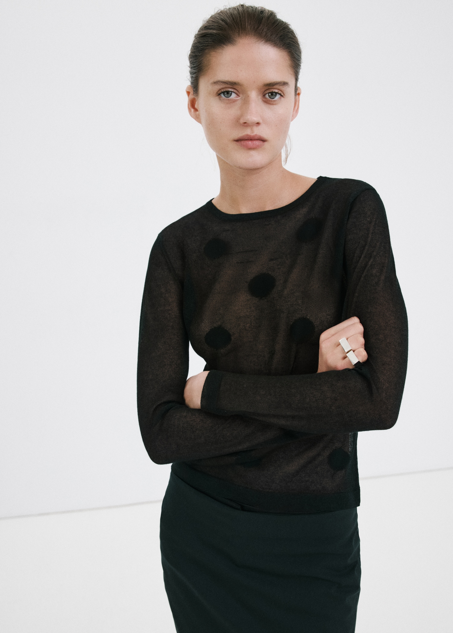 Polka-Dot Knitted Sweater - Women | Mango Usa