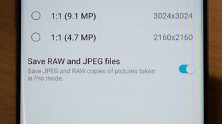You can switch to Raw and JPEG shooting when capturing images in the Pro mode