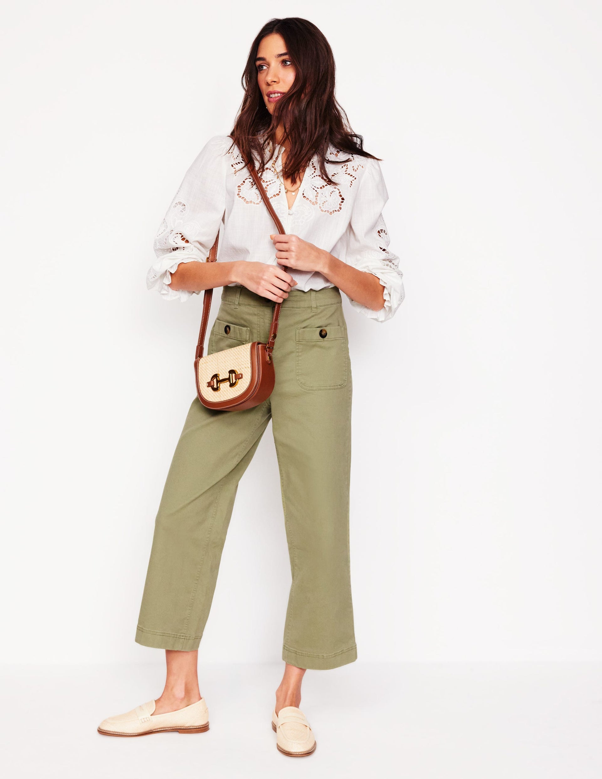 Colheita de bolso de correção de bolso chino-larch verde