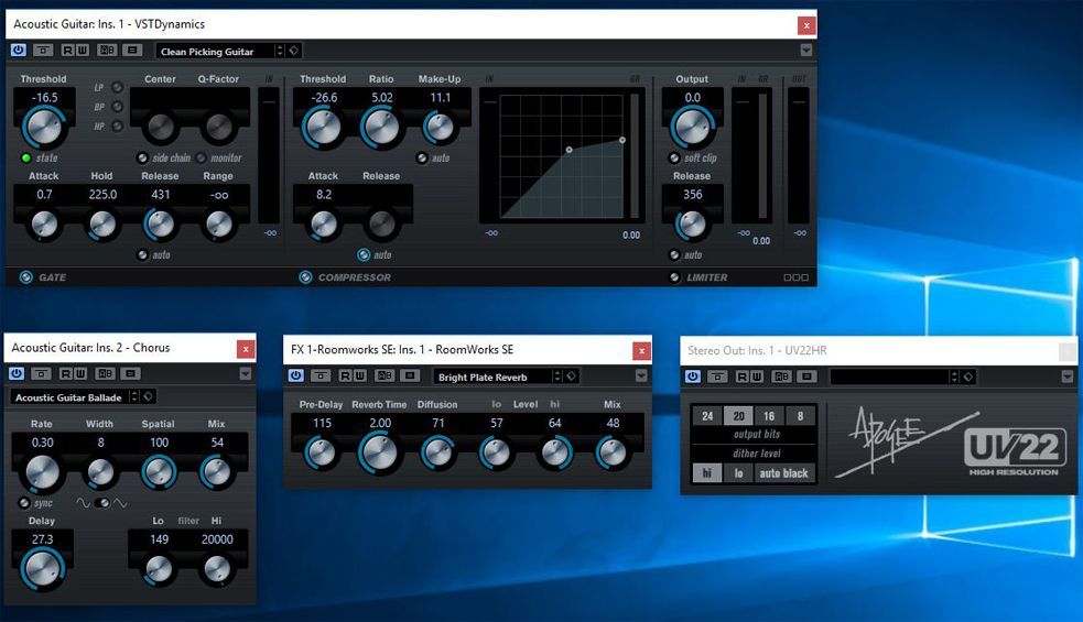 Cubase has a good selection of effect plugins.