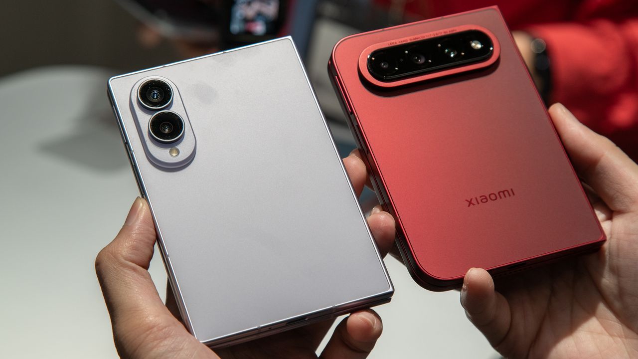 The Xiaomi 18 Fold next to the Galaxy Z Fold 8