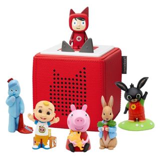 Red Toniebox Pre-School Bundle including CoComelon, Peppa Pig, Igglepiggle, Bing and Peter Rabbit Tonies