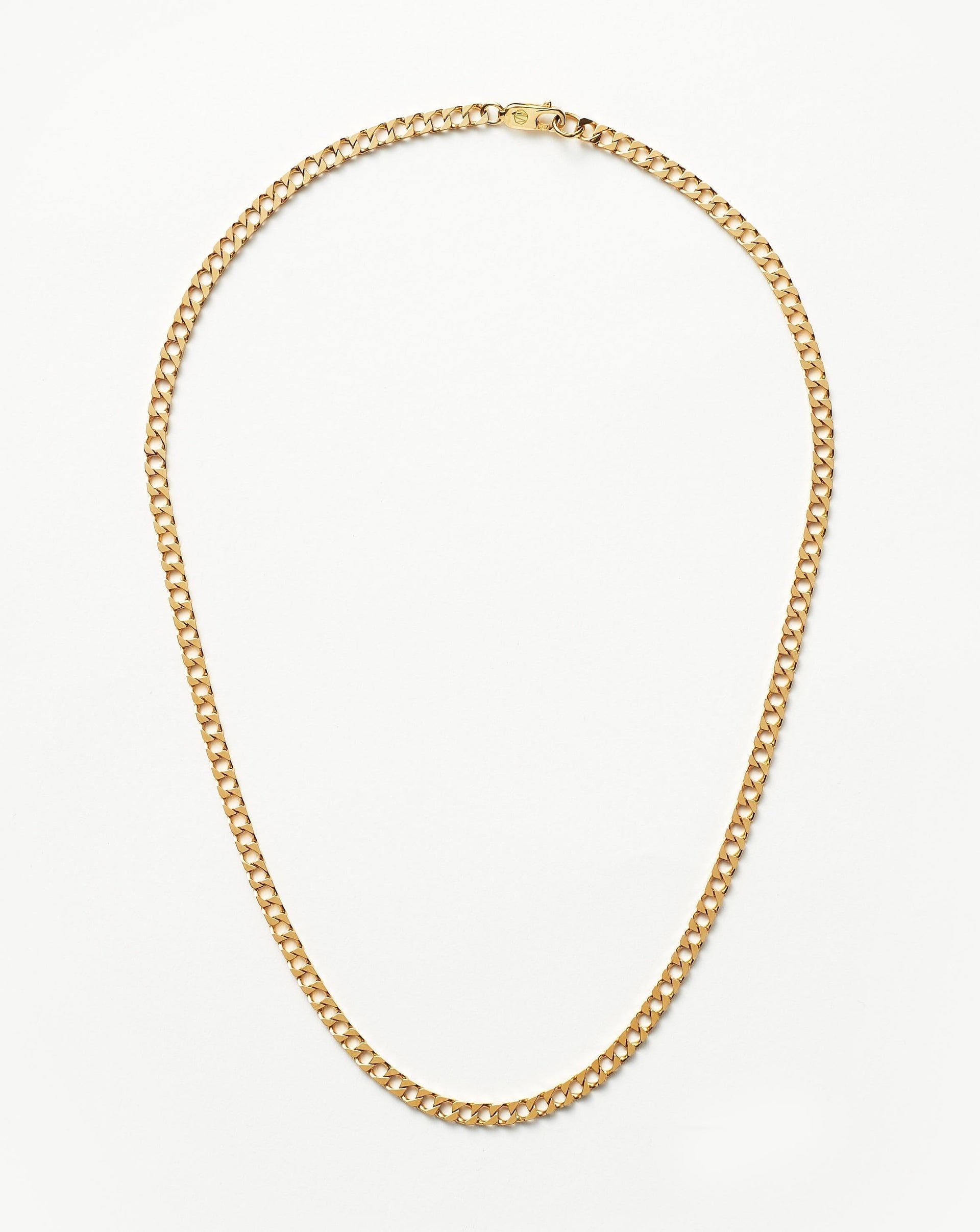 Lucy Williams Flat Curb Chain Necklace - 18ct Gold Vermeil