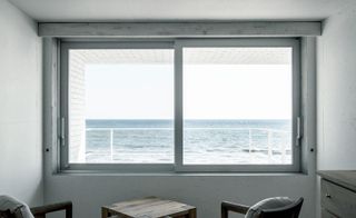 A window looking out to sea
