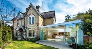 Glass box extension to Victorian home