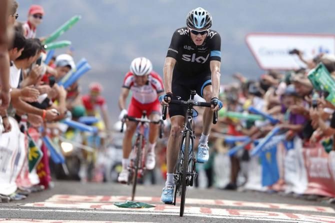 Chris Froome (Team Sky) crosses the line