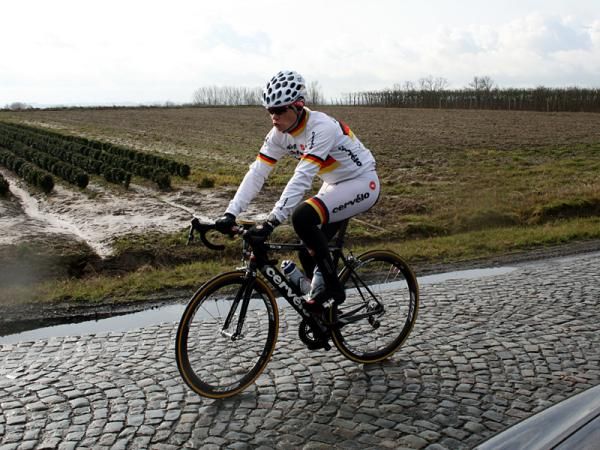 German champion Martin Reimer on the cobbles