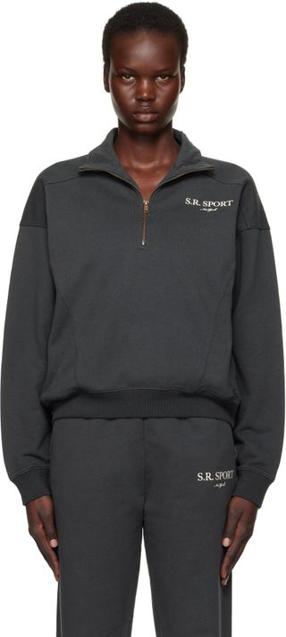 Black 's.r. Sport' Quarter Zip Sweatshirt