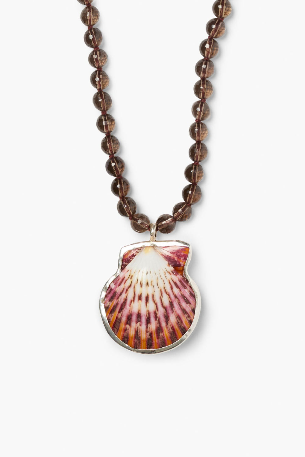 Scallop Necklace Smoky Quartz