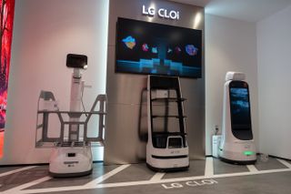 Cloi Bots welcome visitors to LG's new BIC.