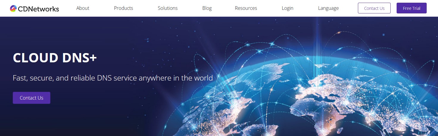 CDNetworks DNS website screenshot.