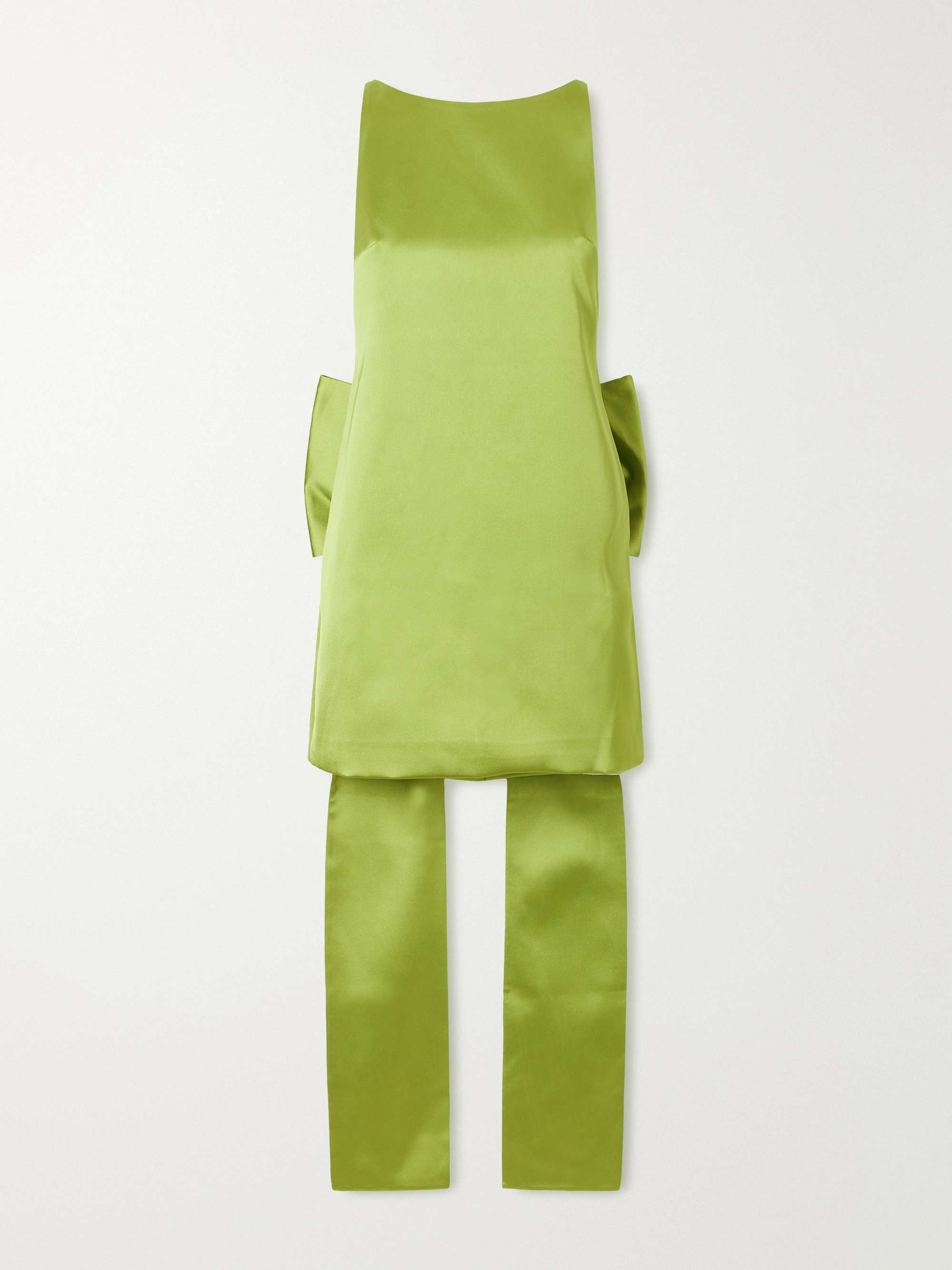 Bow-Detailed Satin Mini Dress