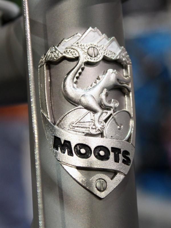 The Moots head tube badge sports one of the industry's best-known mascots.
