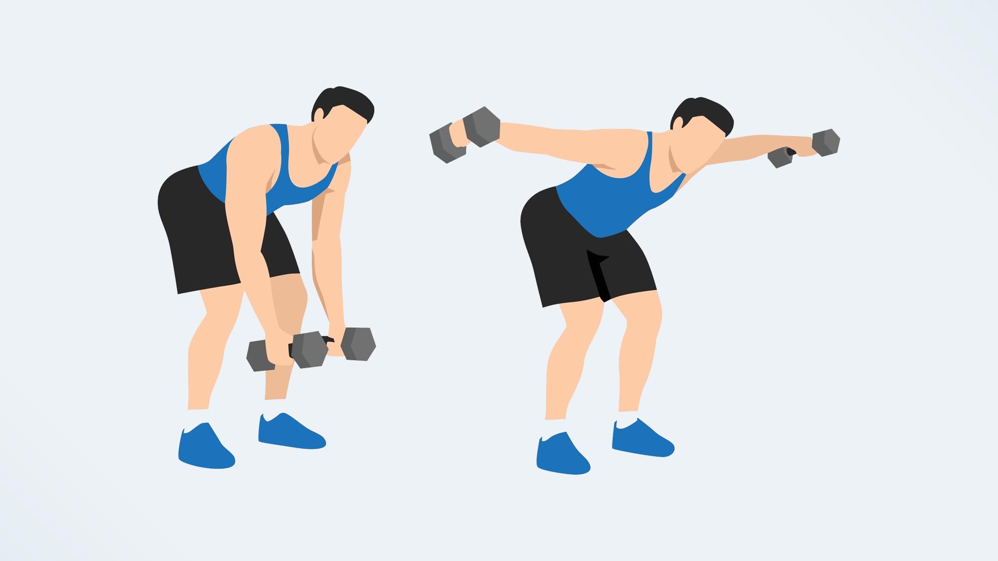 a man doing reverse flys