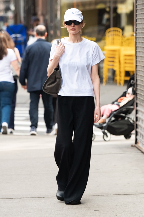 Jennifer Lawrence wore the Leset Margo crewneck tee for The A-List Edit