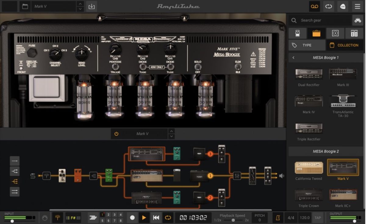 IK Multimedia's AmpliTube MESA/Boogie 2 in action