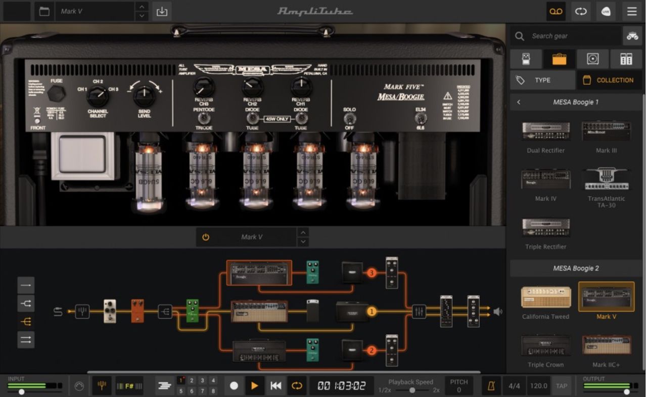 IK Multimedia's AmpliTube MESA/Boogie 2 in action