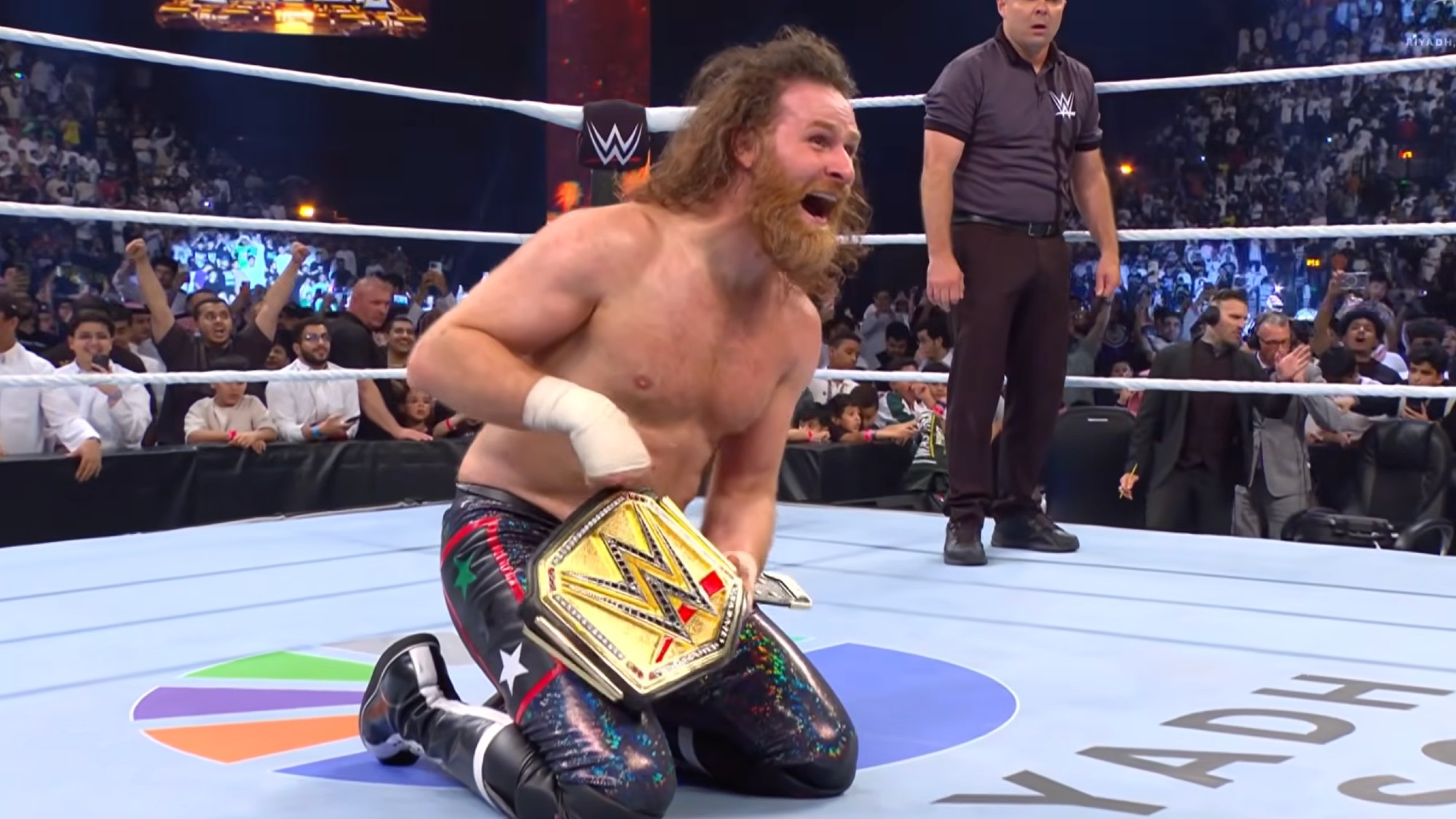 Sami Zayn winning his first WWE championship