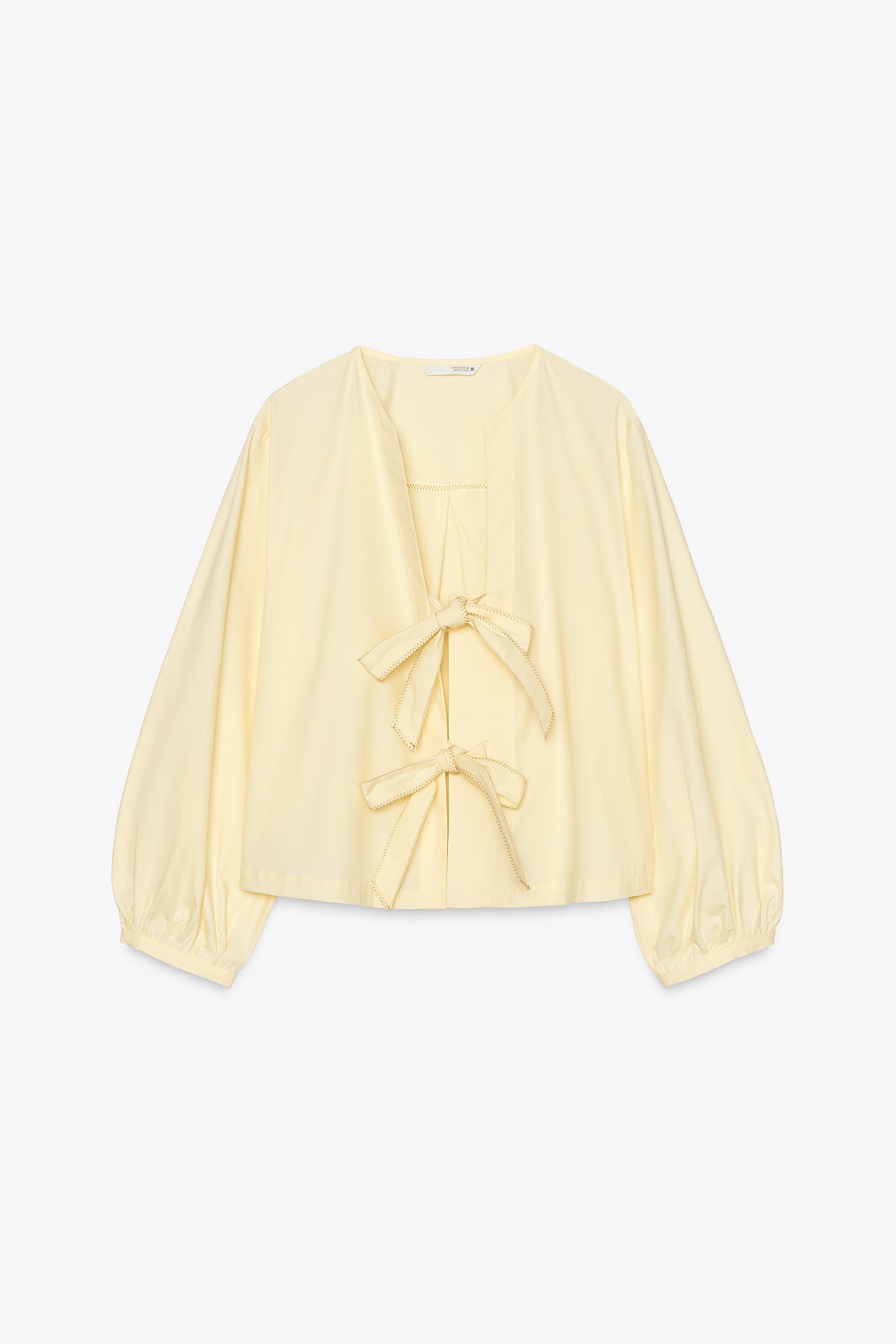 Poplin Blouse With Ties