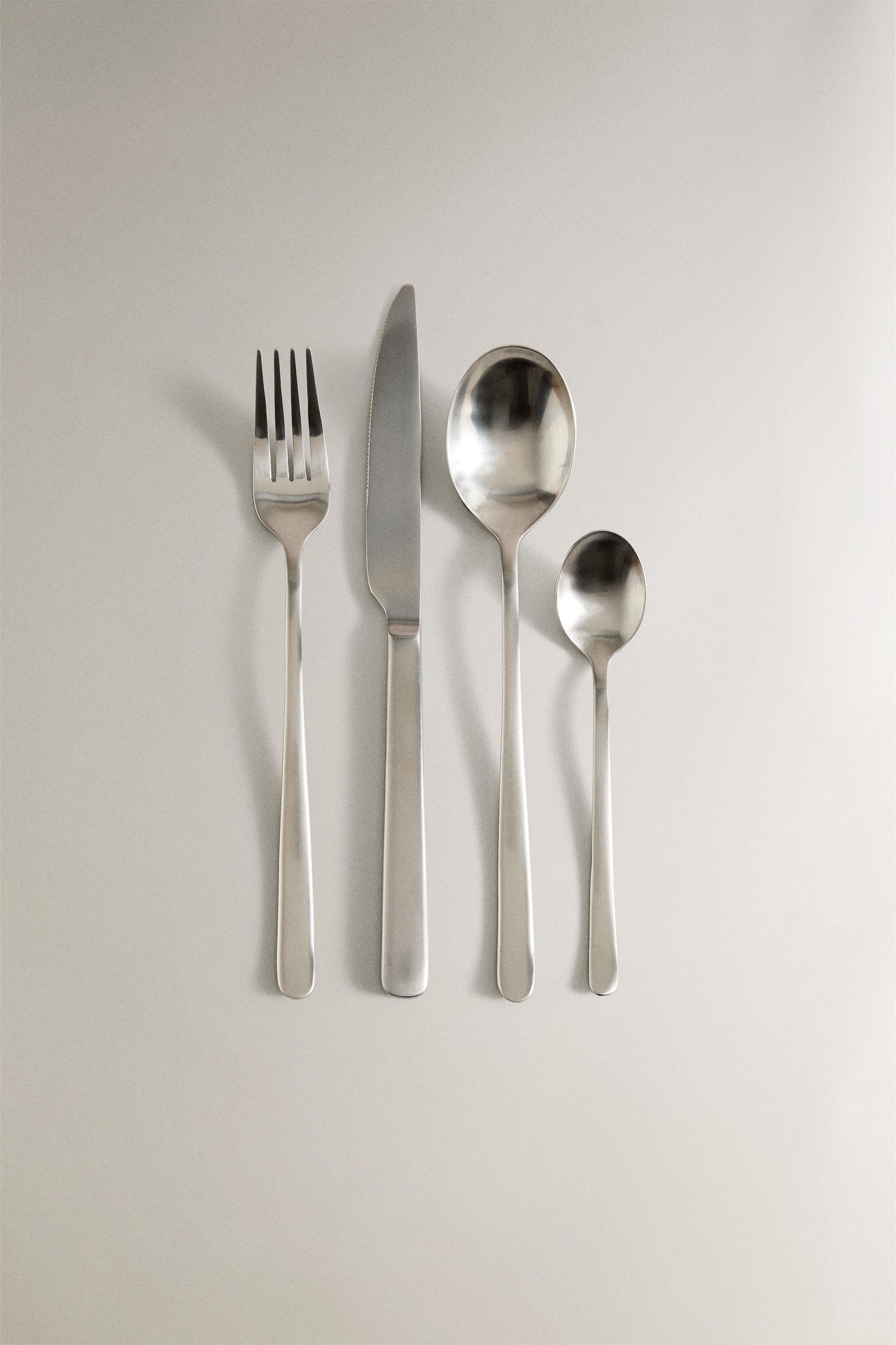 4-Piece Matte Steel Flatware Set