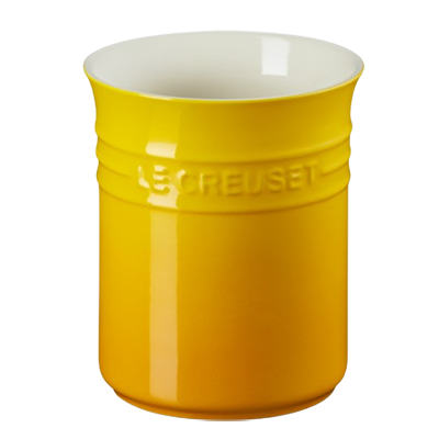 Le Creuset yellow utensil pot
