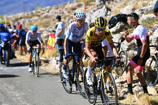 Enric Mas and Primoz Roglic on stage 14 at Vuelta a Espana
