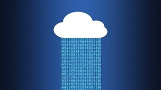 An abstract image of a cloud raining data.