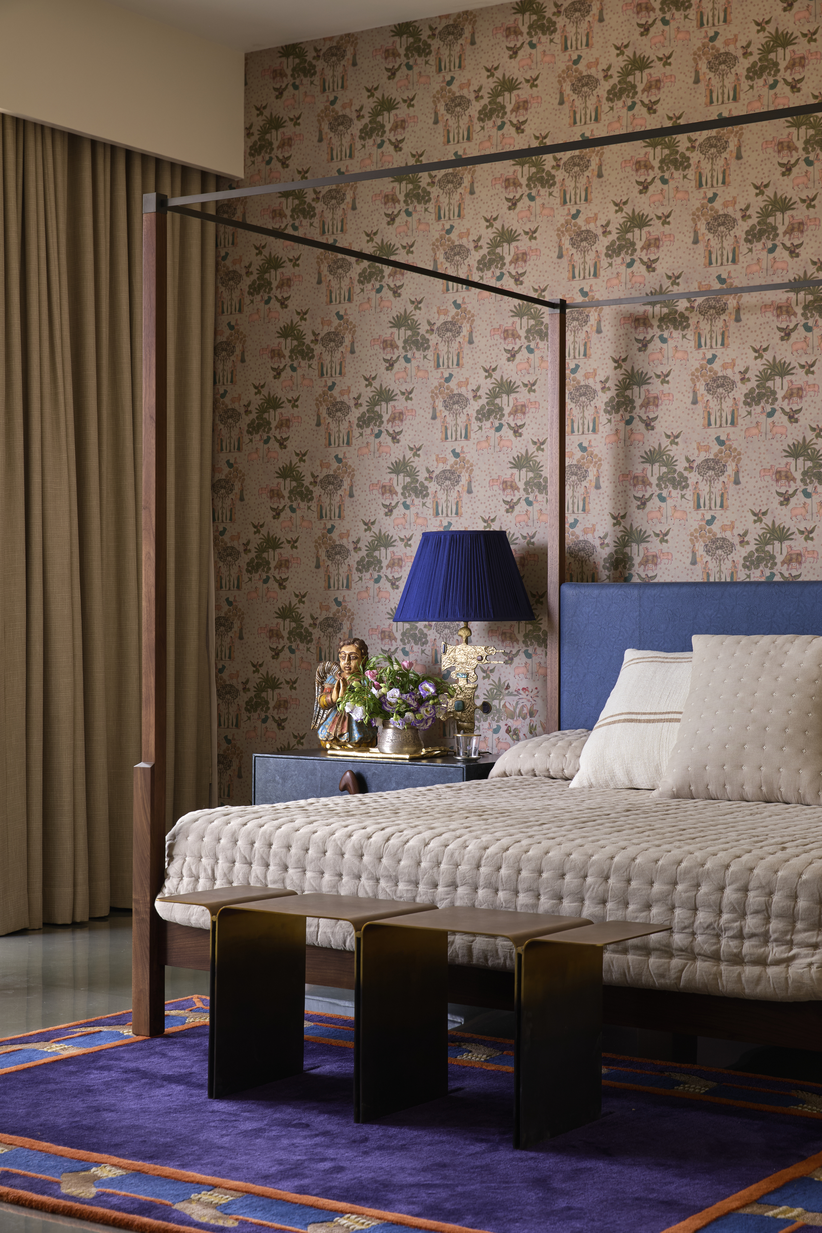 Vibrant bedrooms inside a Coimbatore home