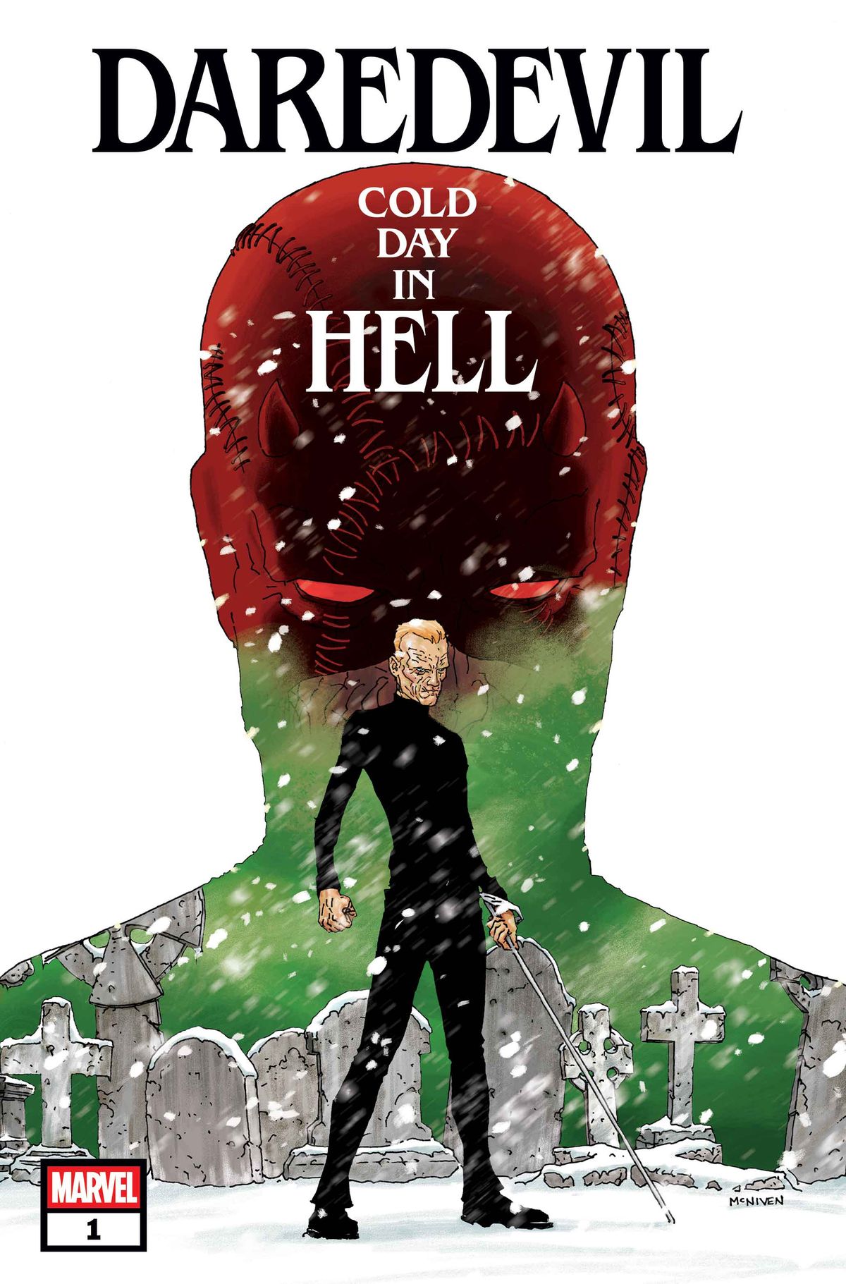 Steve McNiven's main cover for Daredevil: Cold Day in Hell #1.