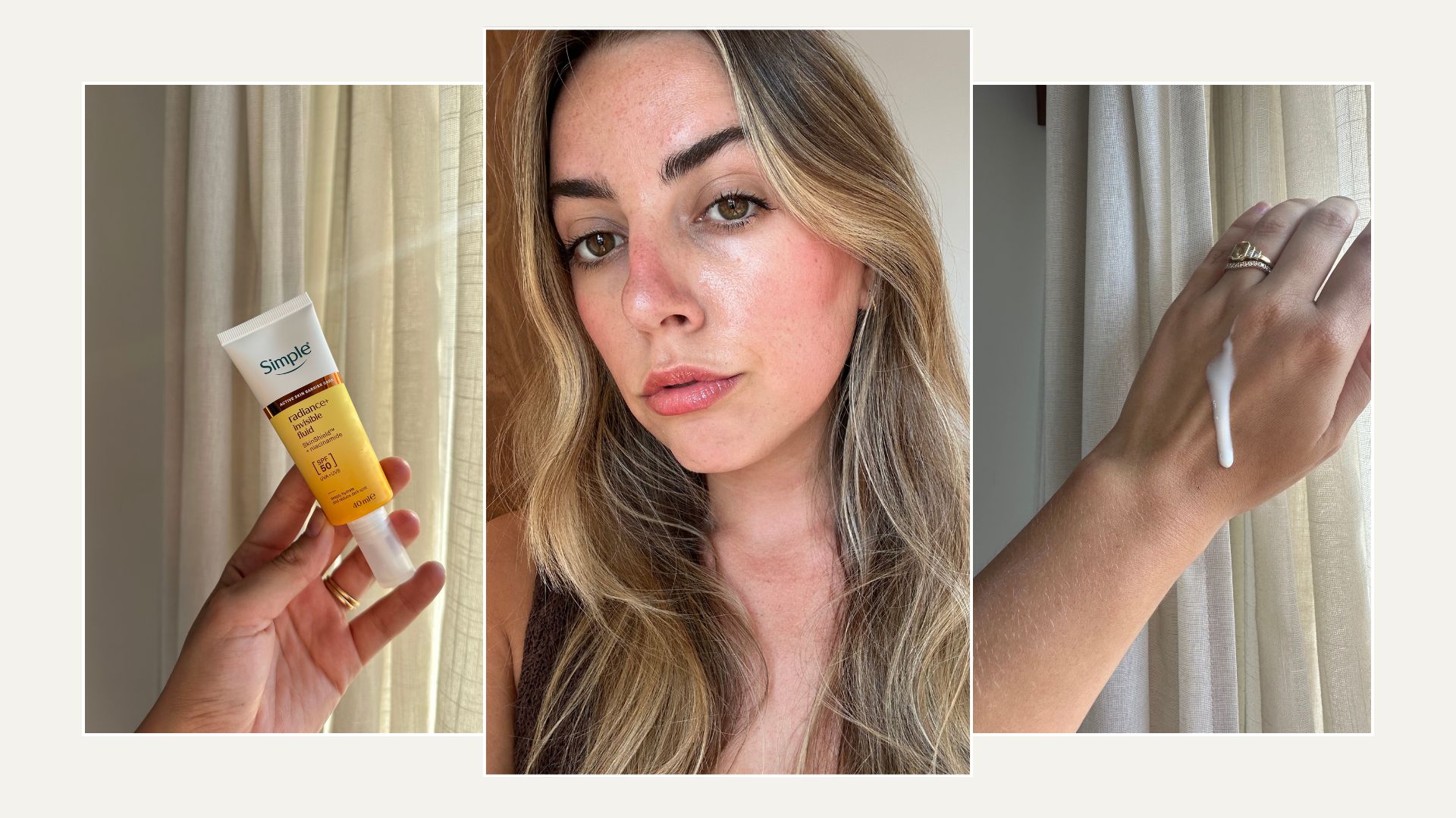 Shannon Lawlor using Simple Invisible UV Fluid SPF50