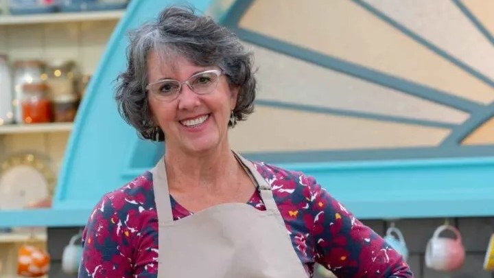 Susan Simpson in key art for The Great American Baking Show on The Roku Channel
