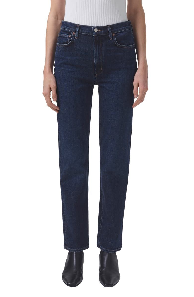 High Waist Stovepipe Jeans