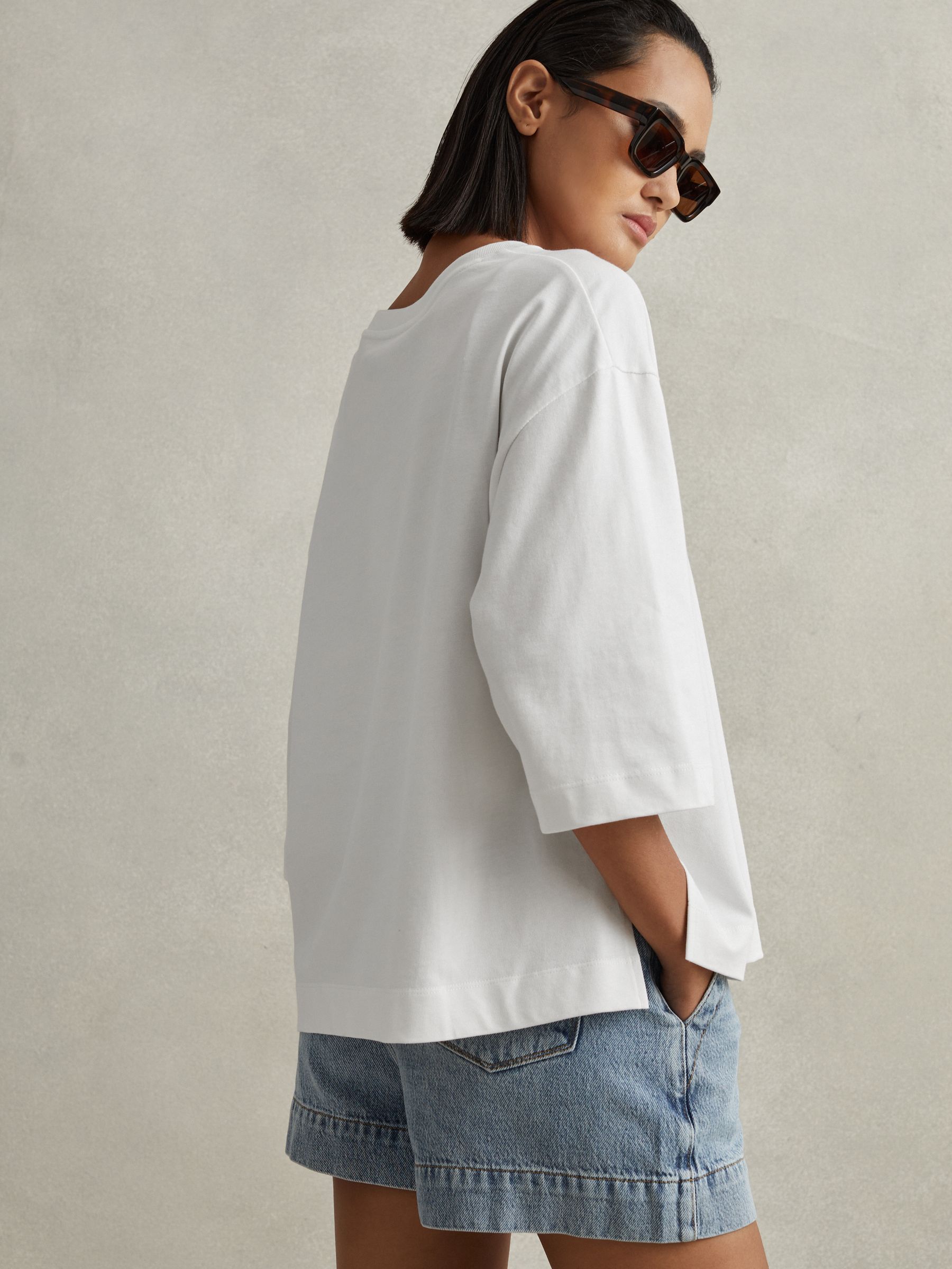 Cassie Oversized Cotton Crew Neck T-Shirt