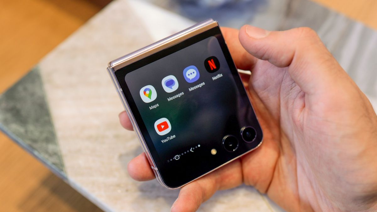 A photo of the Samsung Galaxy Z Flip 5 foldable smartphone