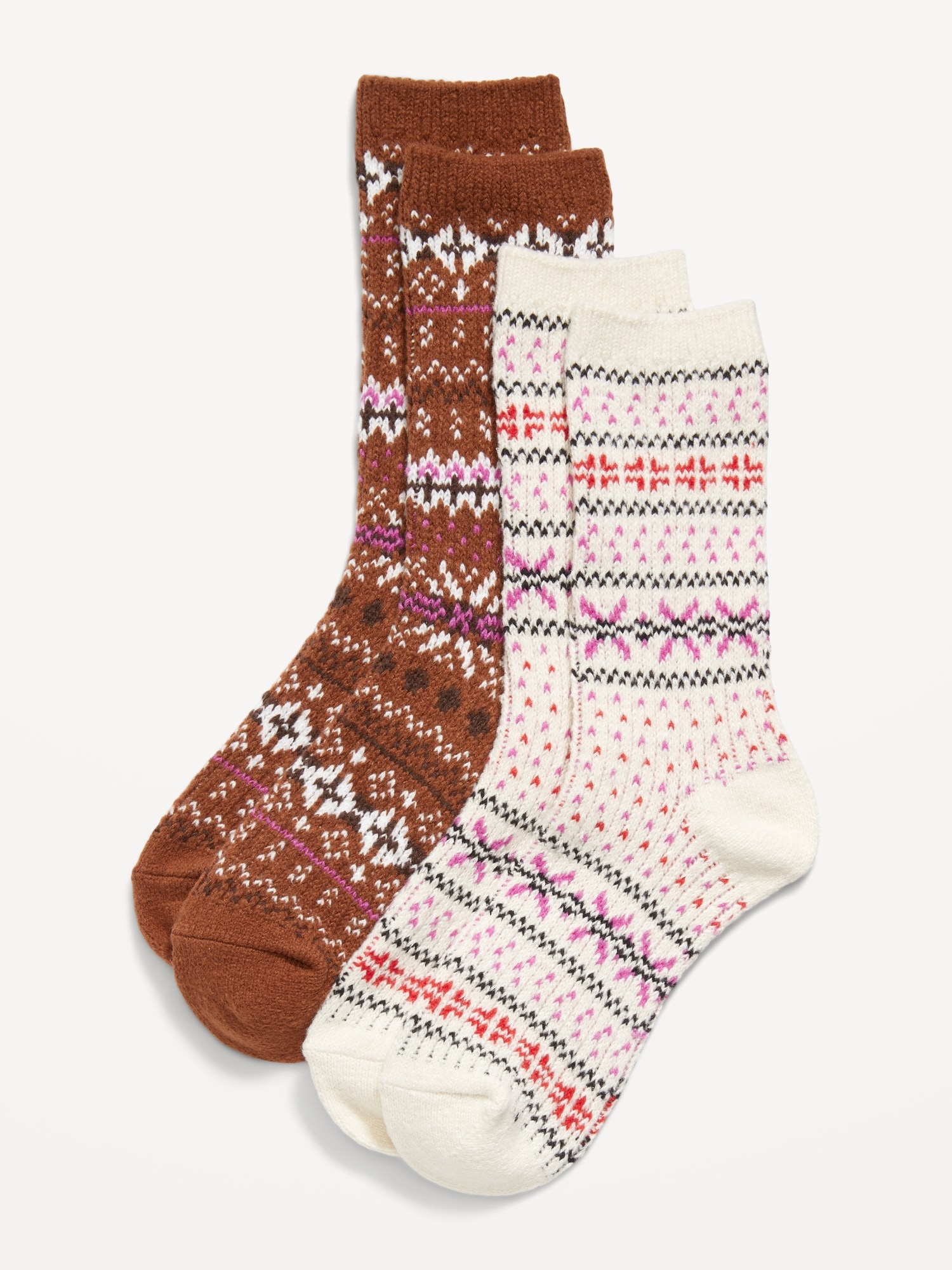 Fair Isle Crew Socks 2-Pack for Women