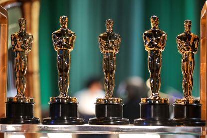 Oscar statuettes backstage at the 95th Annual Academy Awards